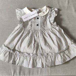 Janie and Jack Black and White Peplum Dress 0-3m